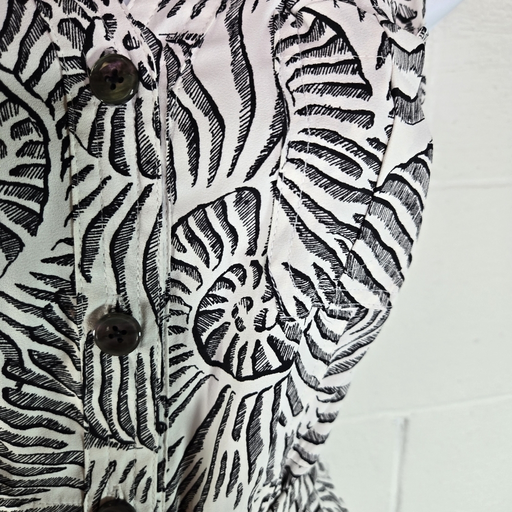 Whbm Seashell Nautilus Nautical Button Up Sleevel… - image 5